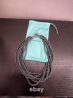 Collier torsadé à huit brins de perles d'hématite en argent sterling de Tiffany & Co
