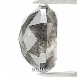 Coussin De Couleur Gris Noir Naturel Diamant 1,08 Ct 5,80 MM Rose Cut L1291