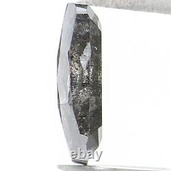 Diamant Émeraude Naturel Couleur Gris Noir 0,66 Ct 6,95 MM Rose Cut Kr2430