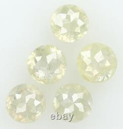 Diamant Jaune Gris Rond Rose Coupée I3 Clarity 5 Pcs 1.11 Ct Kr1032