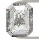 Diamant Naturel Émeraude Noir Couleur Gris 0,73 Ct 5,70 Mm Rose Cut L1187