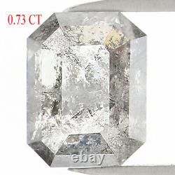 Diamant Naturel Émeraude Noir Couleur Gris 0,73 Ct 5,70 MM Rose Cut L1187