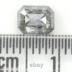 Diamant Naturel Émeraude Noir Couleur Gris 0,73 Ct 5,70 MM Rose Cut L1187