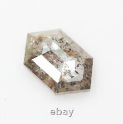 Diamant Sel et Poivre Gris Couleur 0.56 CT 7.3 MM Forme Hexagonale Naturelle Loose