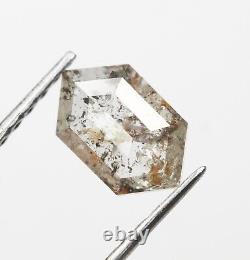 Diamant Sel et Poivre Gris Couleur 0.56 CT 7.3 MM Forme Hexagonale Naturelle Loose