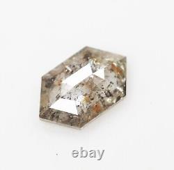 Diamant Sel et Poivre Gris Couleur 0.56 CT 7.3 MM Forme Hexagonale Naturelle Loose