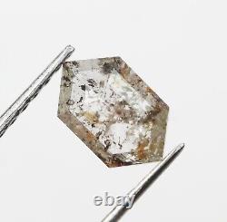 Diamant Sel et Poivre Gris Couleur 0.56 CT 7.3 MM Forme Hexagonale Naturelle Loose