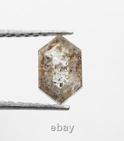 Diamant Sel et Poivre Gris Couleur 0.56 CT 7.3 MM Forme Hexagonale Naturelle Loose