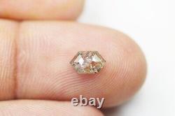 Diamant Sel et Poivre Gris Couleur 0.56 CT 7.3 MM Forme Hexagonale Naturelle Loose