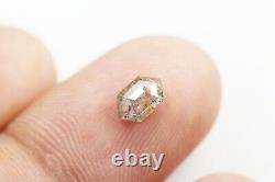 Diamant Sel et Poivre Gris Couleur 0.56 CT 7.3 MM Forme Hexagonale Naturelle Loose