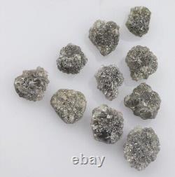 Diamant brut gris naturel non taillé, sans conflit, pour utilisation dans les bijoux.