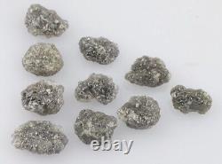 Diamant brut gris naturel non taillé, sans conflit, pour utilisation dans les bijoux.