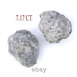 Diamant brut naturel gris de 7,17 carats, loose, parfait pour la fabrication de bijoux