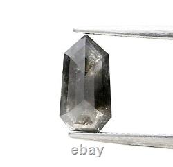 Diamant brut naturel lâche 1,31 ct Galaxy Gris étincelant Bouclier Coupe Pleine de Bijou