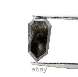 Diamant brut naturel lâche 1,31 ct Galaxy Gris étincelant Bouclier Coupe Pleine de Bijou