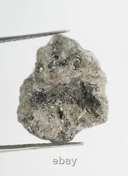 Diamant brut non coupé de couleur grise de 10,41 ct, diamant brut naturel non taillé, pierre brute