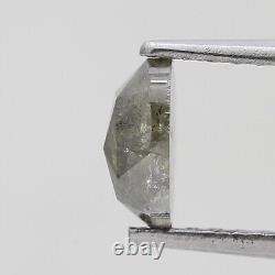 Diamant de fiançailles ovale taillé en rose de couleur grise naturelle de 1,31 carat