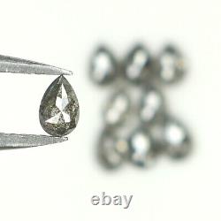 Diamant en forme de poire naturel et non serti de couleur noire/gris de 1.13 CT et 3.60 MM, coupe rose KDL1284