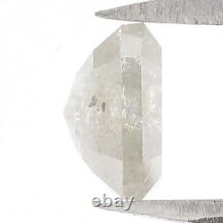 Diamant gris naturel de forme radiante et de 0,81 carat, taille de 5,50 mm, coupe en rose L5964