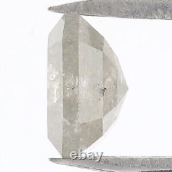 Diamant gris naturel de forme radiante et de 0,81 carat, taille de 5,50 mm, coupe en rose L5964