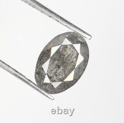 Diamant loose naturel oval de 0,54 ct, couleur gris, forme ovale, diamant salt and pepper.