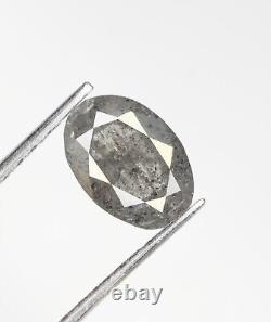 Diamant loose naturel oval de 0,54 ct, couleur gris, forme ovale, diamant salt and pepper.