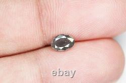 Diamant loose naturel oval de 0,54 ct, couleur gris, forme ovale, diamant salt and pepper.