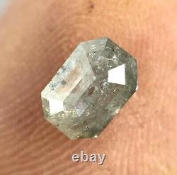 Diamant naturel Réel Diam 0.55tcw Gris Lait Milky Étincelant Radiant Step Cut Pour Cadeau