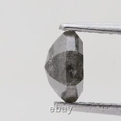 Diamant naturel de couleur grise fantaisie 1,62 carats avec diamant hexagonal solitaire de diamant gris