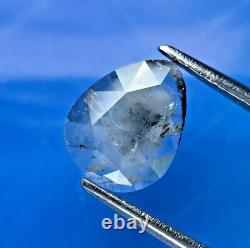 Diamant naturel en diamant réel gris argenté étincelant de 0,99ct en forme de poire coupée en rose pour cadeau