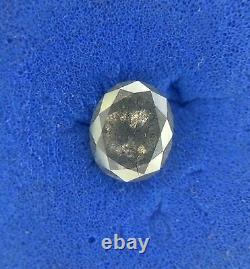 Diamant naturel gris de forme ovale coupé en pleine taille de couleur Nas africaine 0.63tcw pour bague