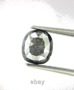 Diamant naturel gris ovale à taille complète de 1,81 ct 7,6 x 6,9 x 3,6 mm pour cadeau