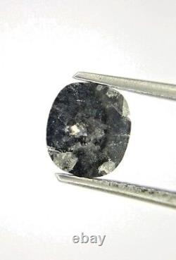 Diamant naturel gris ovale à taille complète de 1,81 ct 7,6 x 6,9 x 3,6 mm pour cadeau