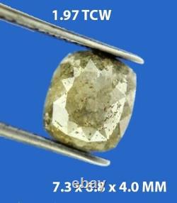 Diamant naturel gris ovale taillé en rose 1,97 ct 7,7 x 6,8 x 4,0 mm - Meilleure offre de cadeau