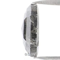 Diamant naturel noir gris en forme hexagonale, 1,59 CT, 9,10 MM, taille rose L6636