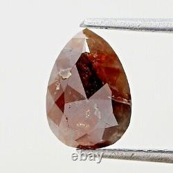 Diamant naturel non serti 1.80tcw couleur mixte gris brun en forme de poire coupe rose pour pendentif