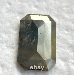 Diamant naturel non serti 3.37ctw 13mm couleur gris émeraude taille échelon pour fabriquer des bijoux