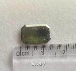 Diamant naturel non serti 3.37ctw 13mm couleur gris émeraude taille échelon pour fabriquer des bijoux