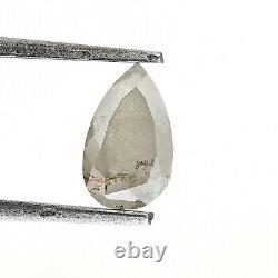 Diamant naturel réel en solitaire 1.66tcw, gris argenté, forme de poire à taille rose pour cadeau