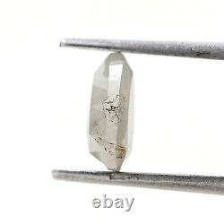 Diamant naturel réel en solitaire 1.66tcw, gris argenté, forme de poire à taille rose pour cadeau
