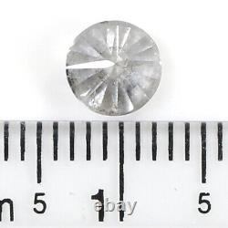 Diamant naturel rond de couleur gris laiteux à la taille de 1,09 carat et de 5,80 mm, taillé en brillant (Référence L8170)