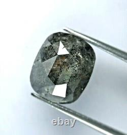 Diamant naturel rustique de 2,63 carats jaunâtre gris étincelant en coupe ovale en forme de rose pour cadeau