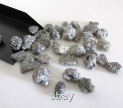 Diamants bruts gris naturels, diamant gris brut, diamants lâches non taillés pour bijoux