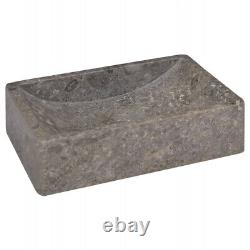 Évier 45x30x12cm en marbre pour salle de bain, vasque en pierre naturelle / Crème GRIS