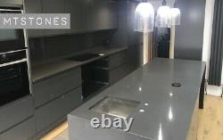 Galaxy Dark Grey Quartz Kitchen Worktop 3000x600x20 I Affordable Quartz Worktops