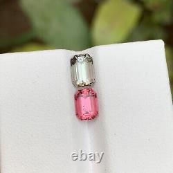 Gemmes naturelles rares de tourmaline rose et gris brunâtre en vrac, 2,05 Ct-Emeraude