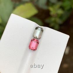 Gemmes naturelles rares de tourmaline rose et gris brunâtre en vrac, 2,05 Ct-Emeraude