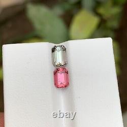 Gemmes naturelles rares de tourmaline rose et gris brunâtre en vrac, 2,05 Ct-Emeraude