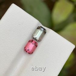 Gemmes naturelles rares de tourmaline rose et gris brunâtre en vrac, 2,05 Ct-Emeraude