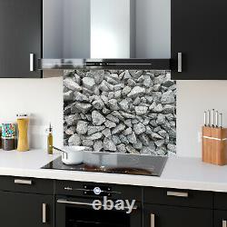 Glass Splashback Cuisine Tile Panneau De Cuisson N'importe Aucune Size Pierre Rock Wall Natural 1157